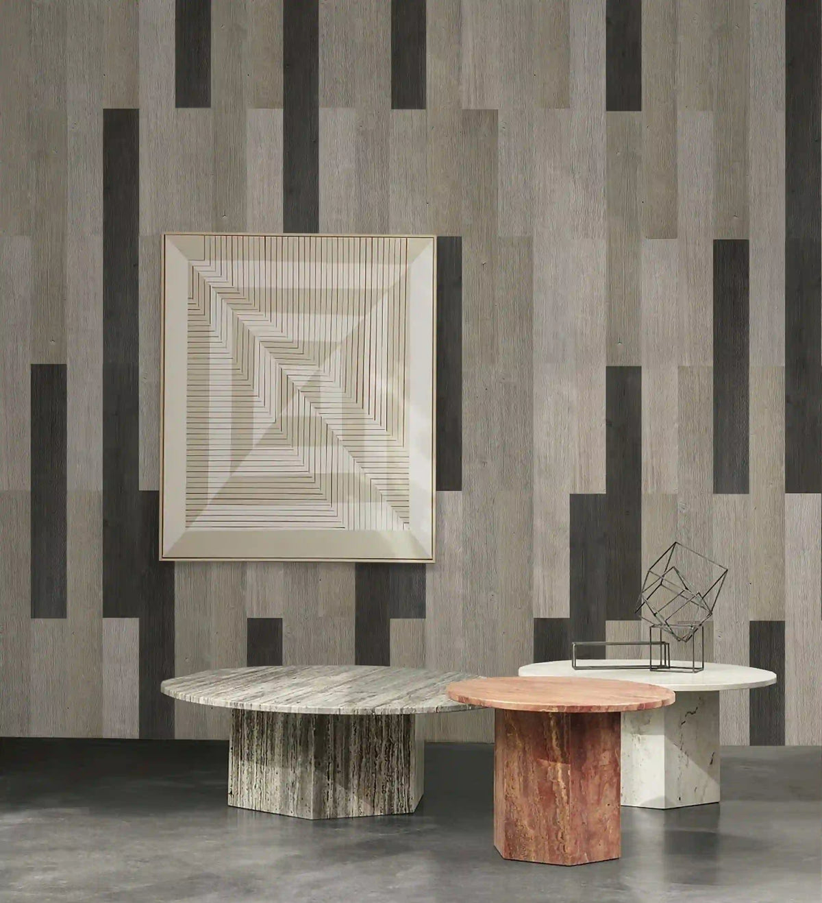 COLAMO Gray Mix Pine Peel and Stick Wood Paneling Shiplap Wall Planks