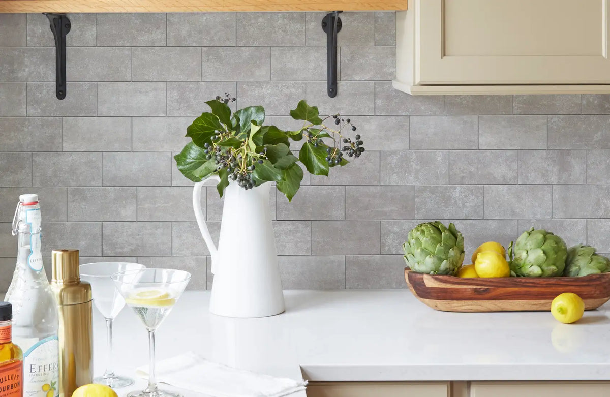 Luxe Subway Peel & Stick Tile - Mist Concrete - 12"x12"