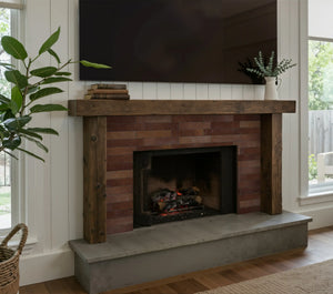 Terracotta Fireplace peel and stick tiles