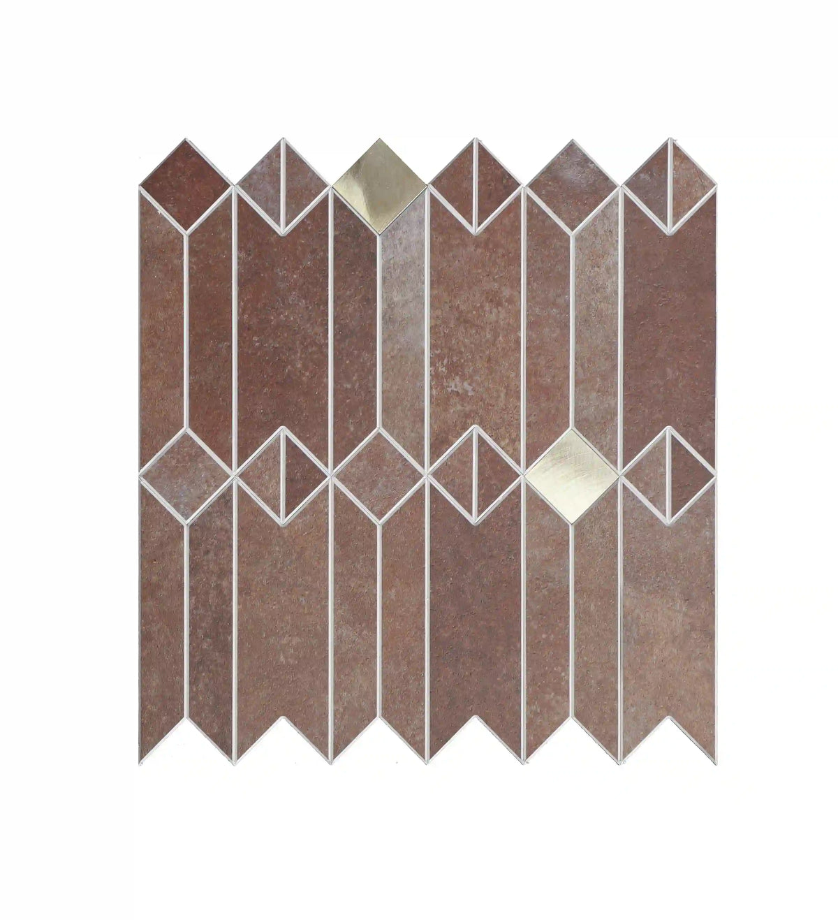 Simple Geometry Peel and Stick DIY Wall Panels, Backsplashes and Tiles, Venus Bronze, Terracotta, Rusty Brown