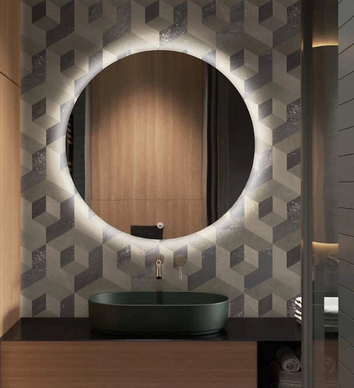 Illusion Peel and Stick Backsplash Hexagon Tiles, Earth Shadow