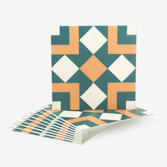COLAMO Matte Green Orange Mix  Self Adhesive Graphic Tile Decals Peel and Stick Backsplash