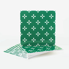COLAMO Glossy Green Dot Print Patterned Self Adhesive Graphic Tile Peel and Stick Backsplash