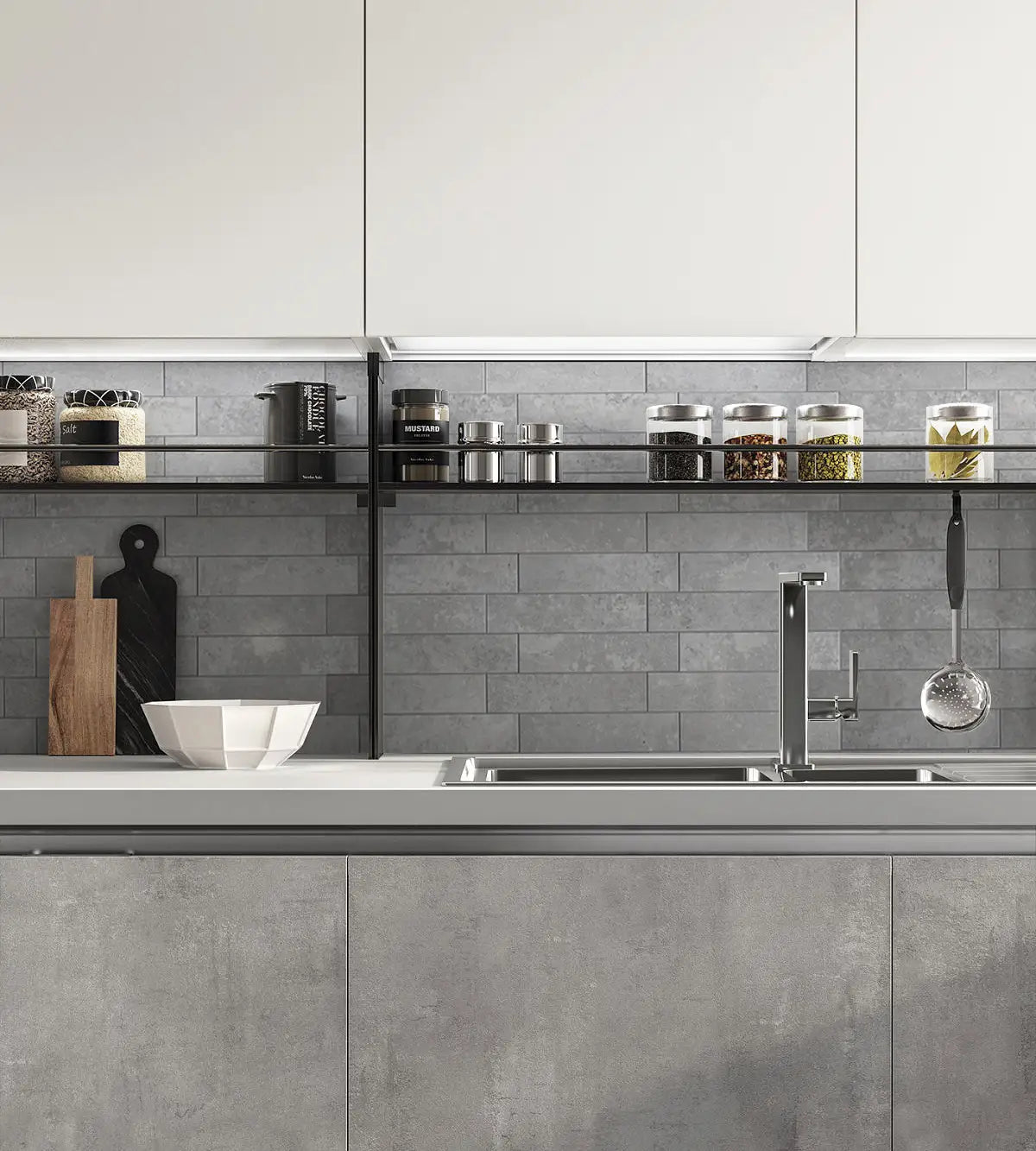 Luxe Elongated Subway Peel & Stick Tile - Light Gray