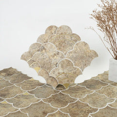 Cloud Yarn Mosaic Peel and Stick Tiles Backsplash, Sunrise Gold