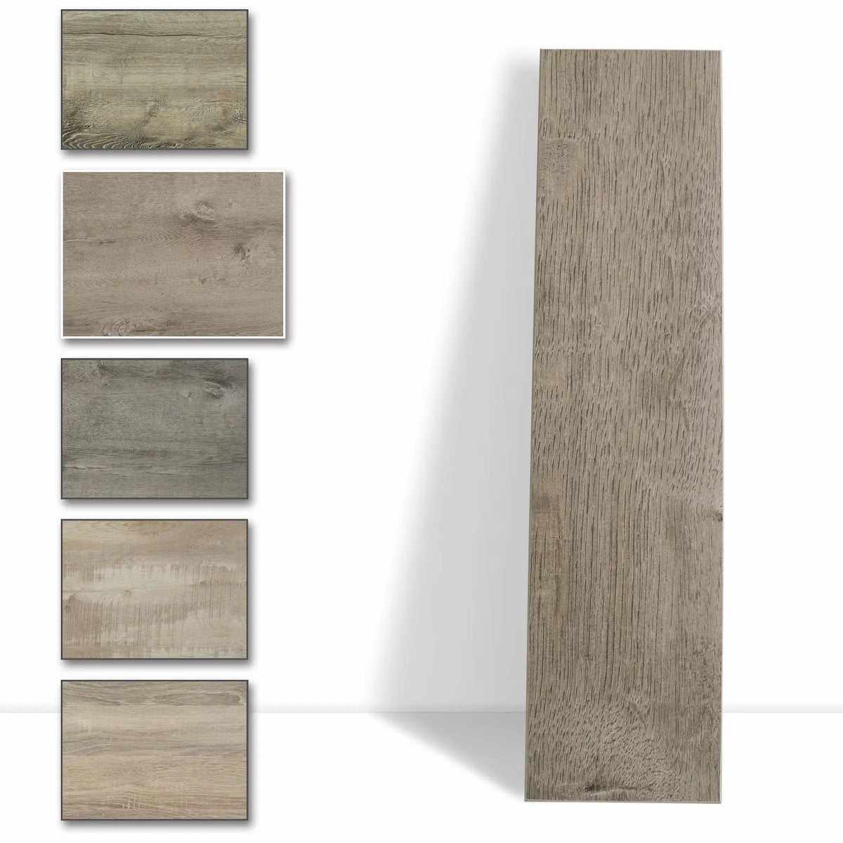 Colamo Mist Gray Oak Weathered Wood Look Tiles Waterproof Thick Rigid Peel and Stick Backsplashes
